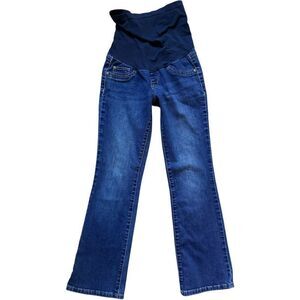 Womens Motherhood Maternity Indigo Blue Bootcut Full Panel Jeans - Sz XS Petite